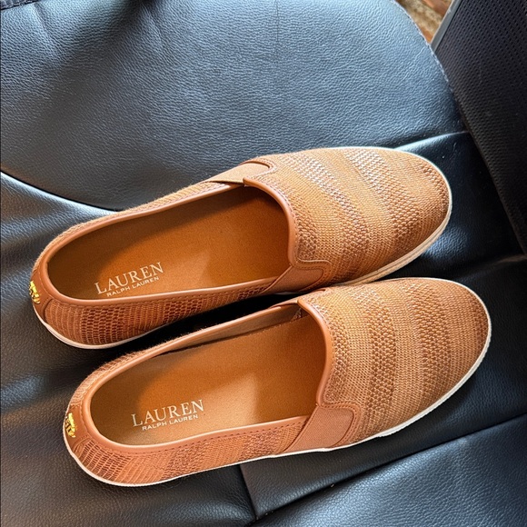 Lauren Ralph Lauren Tan Textured Slip-Ons - Picture 3 of 5